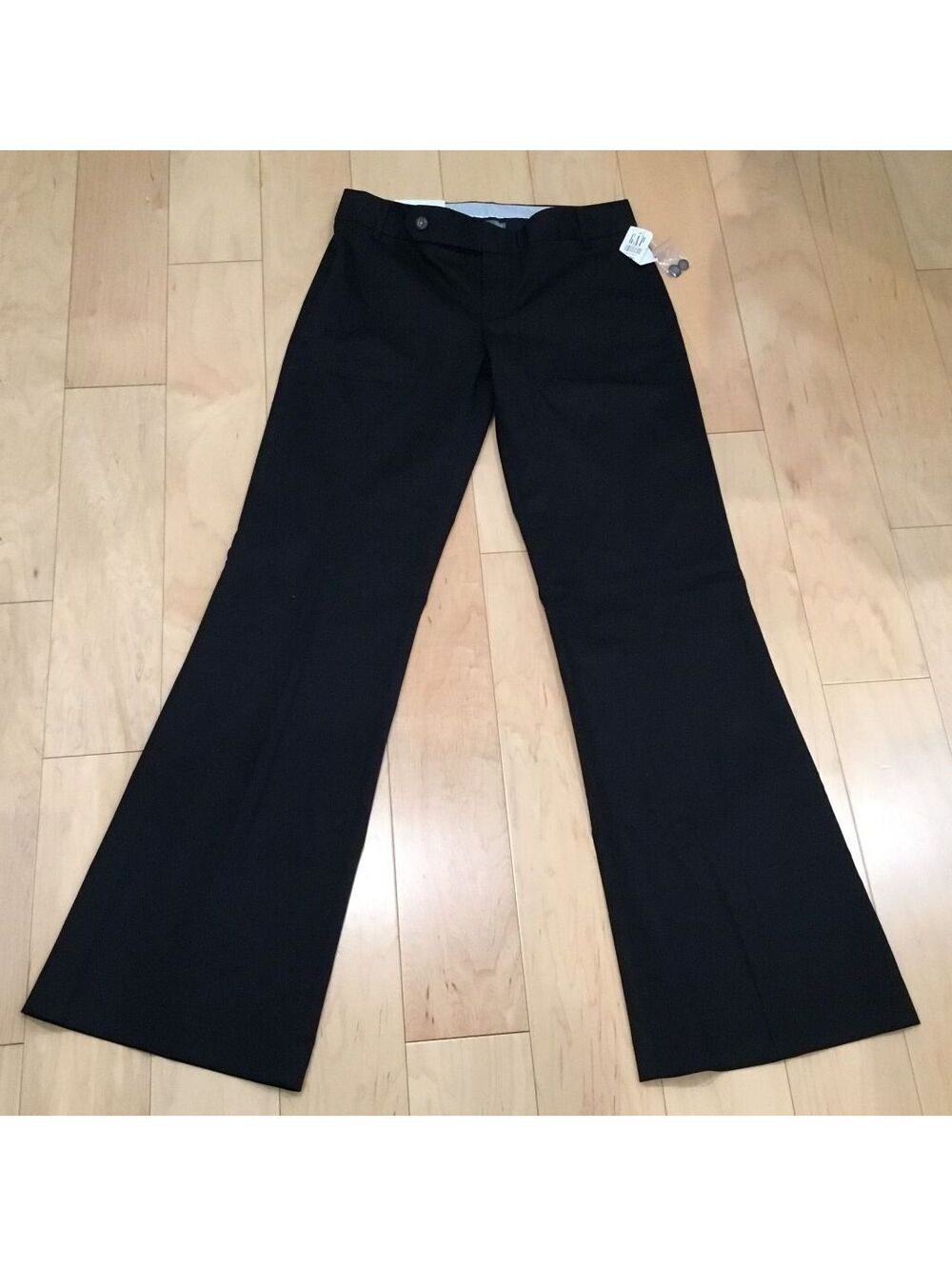 Gap Women's Black Flared Leg Straight Leg Pants Size 8 X-Long